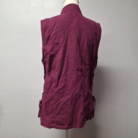 Maurices Vest Button Collar Purple Womens Large Tags Pockets - Picture 10 of 11